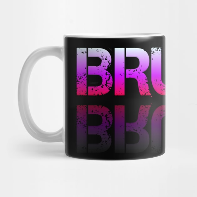 Bruh - Graphic Typography - Funny Humor Sarcastic Slang Saying - Pink Gradient by MaystarUniverse